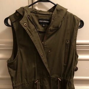 Olive Green Hooded Utility Vest